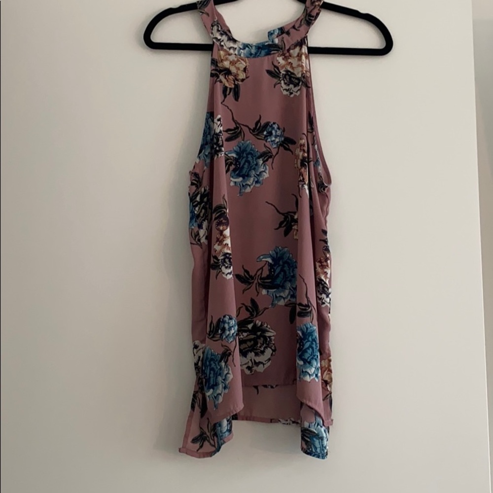 Paper crane large floral blouse long